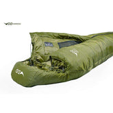 DD Hammocks olive green sleeping bag from the Big Boy Hammock Package for comfortable camping.